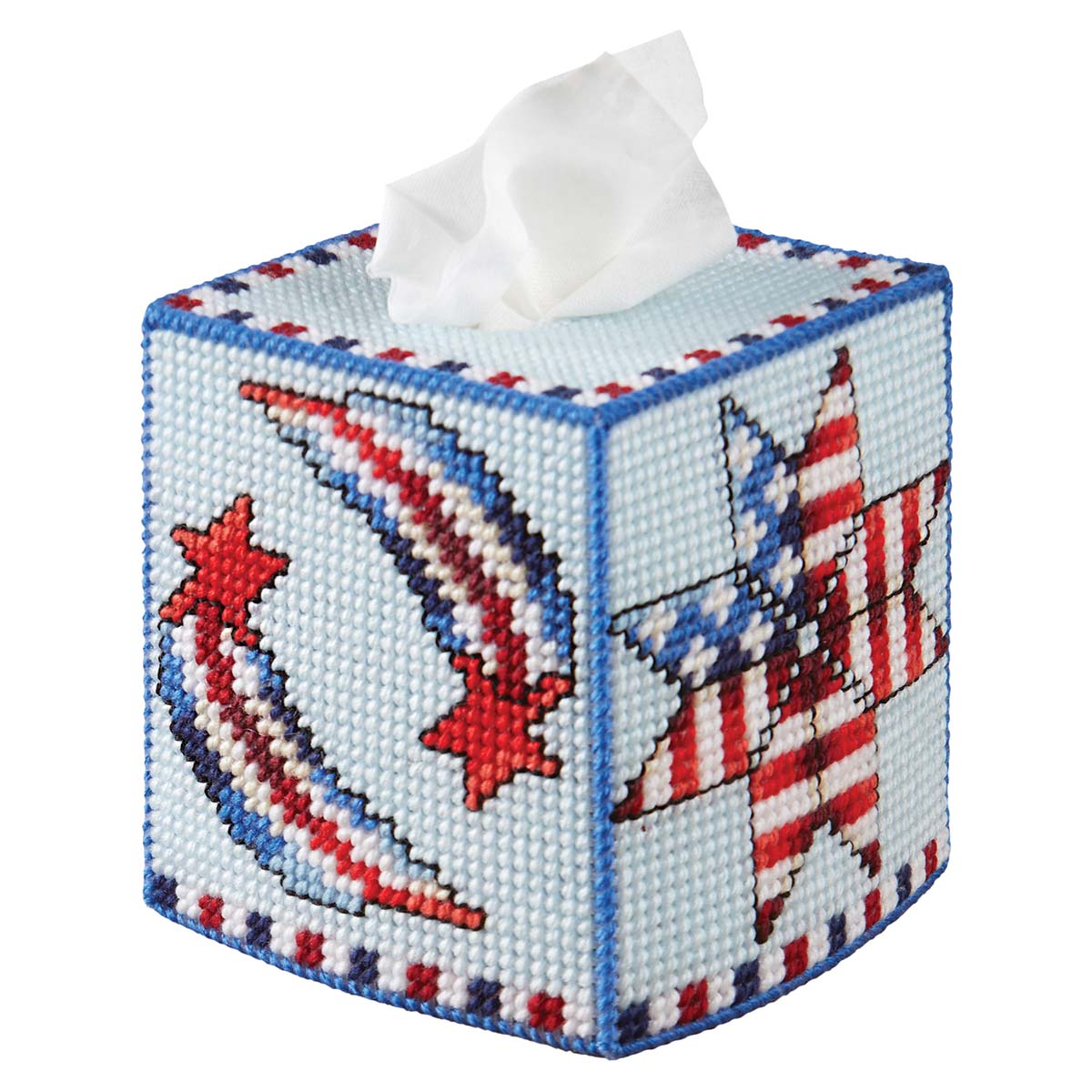 Herrschners Stars & Stripes Tissue Box Plastic Canvas Kit