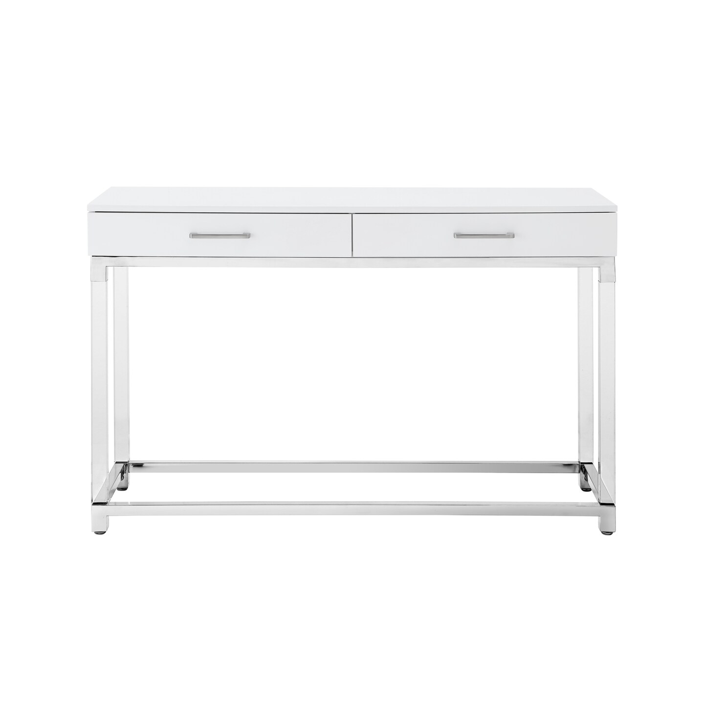 Caspian High Gloss 2 Drawer Acrylic Leg Metal Base Console Table