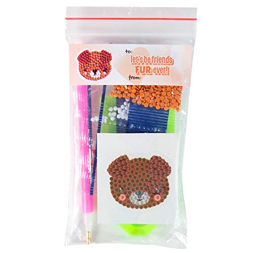 Valentines Day Cards for Kids Classroom -Pet Buddies Diamond Painting Kits (24ct)-Perfect Valentines Day Gifts for Kids School Exchange w Boys &#x26; Girls-Each Includes Animal Gem Craft Activity &#x26; Sticker