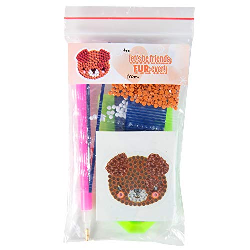 24 Pieces Valentines Day Cards for Kids Classroom -Pet Buddies Diamond Painting Kits -Perfect Valentines Day Gifts for Kids School Exchange w Boys & Girls-Each Includes Animal Gem Craft Activity & Sticker