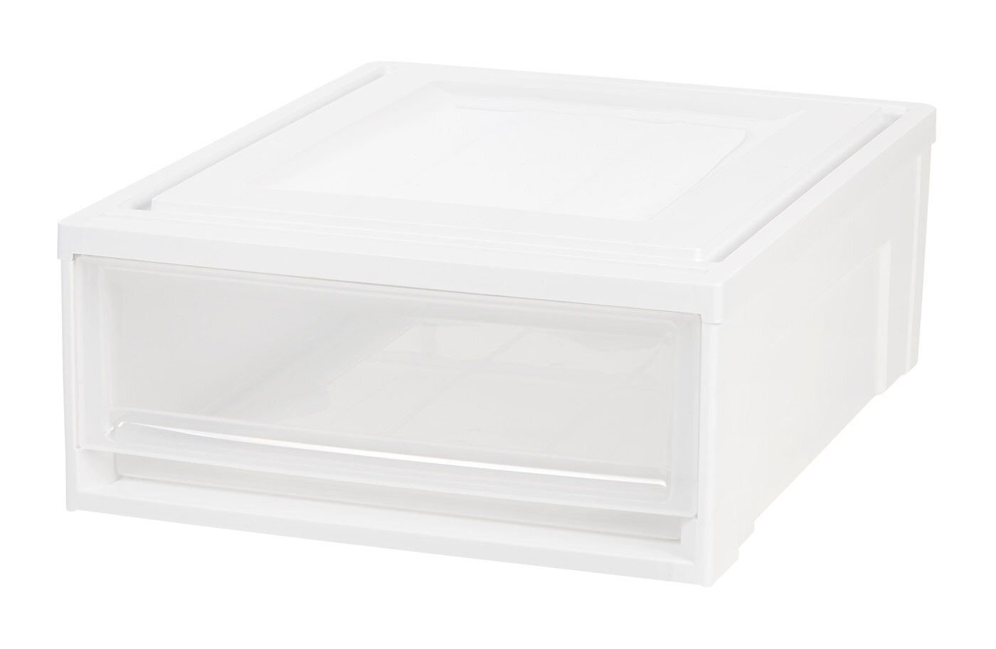 Plastic Clear Stackable Modular Shallow Storage Drawers Chest Box ...