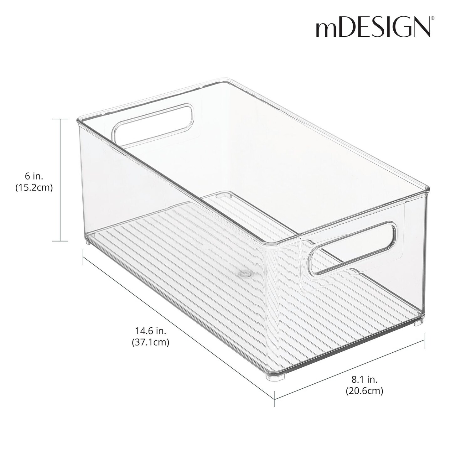 mDesign Plastic Home Closet Storage Organizer Bin with Handles