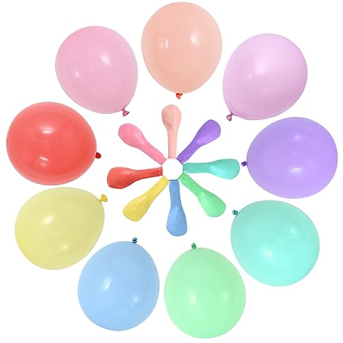 100 Pieces 10 Inch Pastel Balloons Spring Rainbow Colors, Macaron Assorted Colors Thick Mixed Color Balloon, MultiColored Latex Balloons for Birthday Party Wedding Baby Shower Decorations