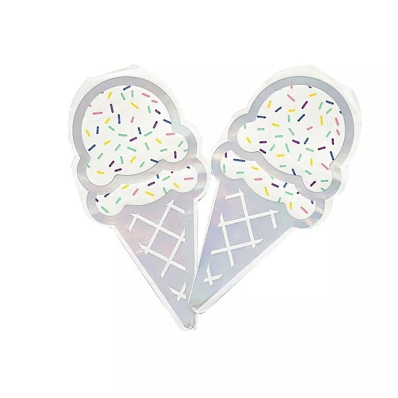 20 IRIDESCENT 12x6&#x22; Paper Beverage COCKTAIL NAPKINS Ice Cream