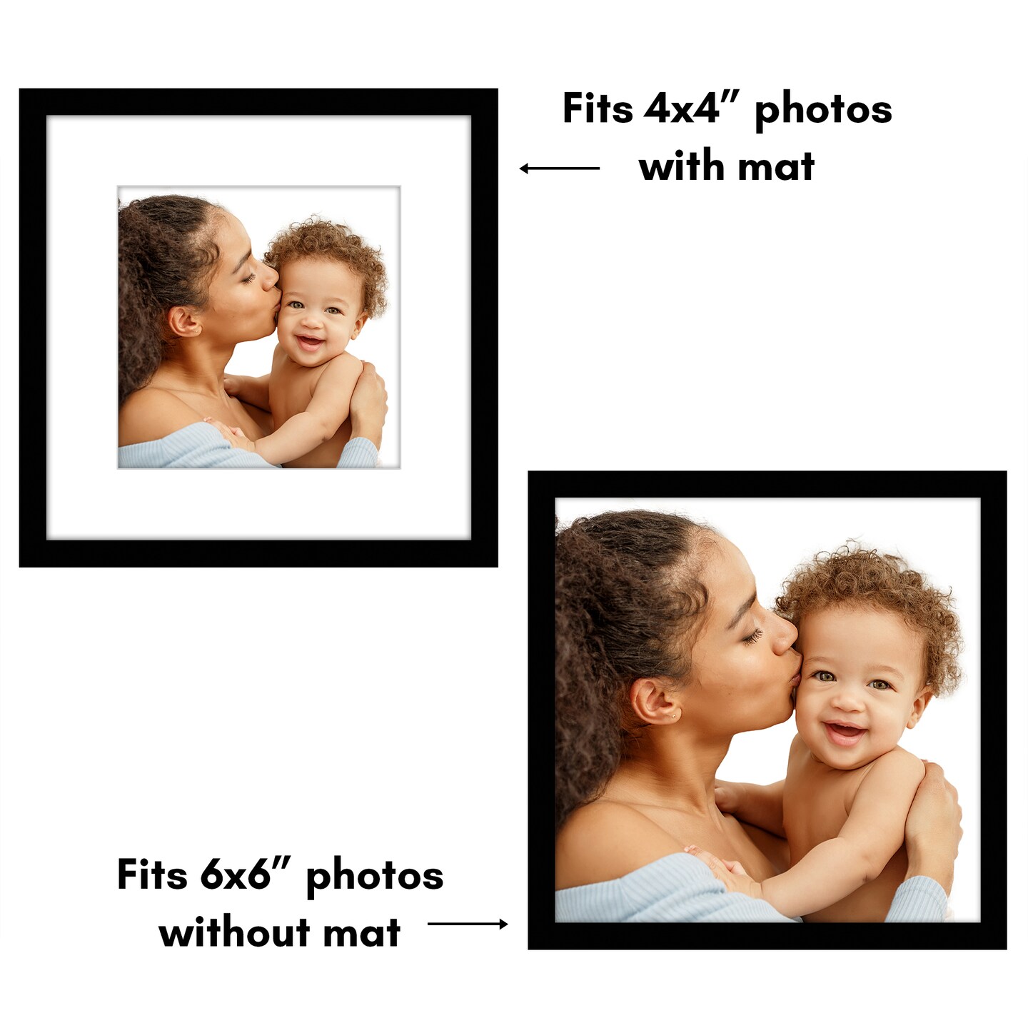 Americanflat Picture Frame with Mat - Modern Design, Shatter-Resistant Glass, Dual Sawtooth Hangers, Ideal for Home and Office Decor