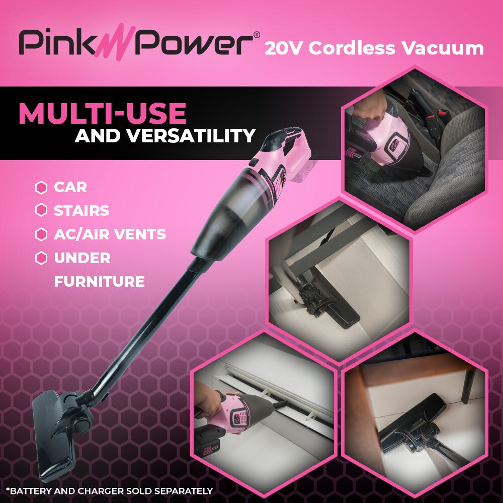 Pink Power 20V Lithium Ion Cordless Vacuum (Tool Only)