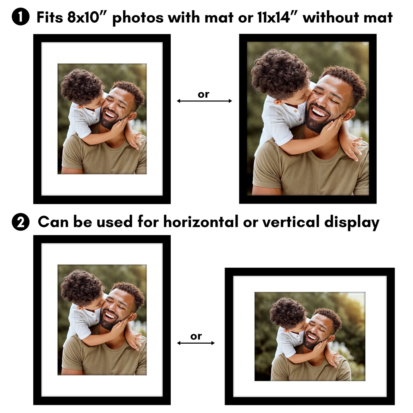 Americanflat 2 Pack of Picture Frames with Mat - Plexiglass Cover