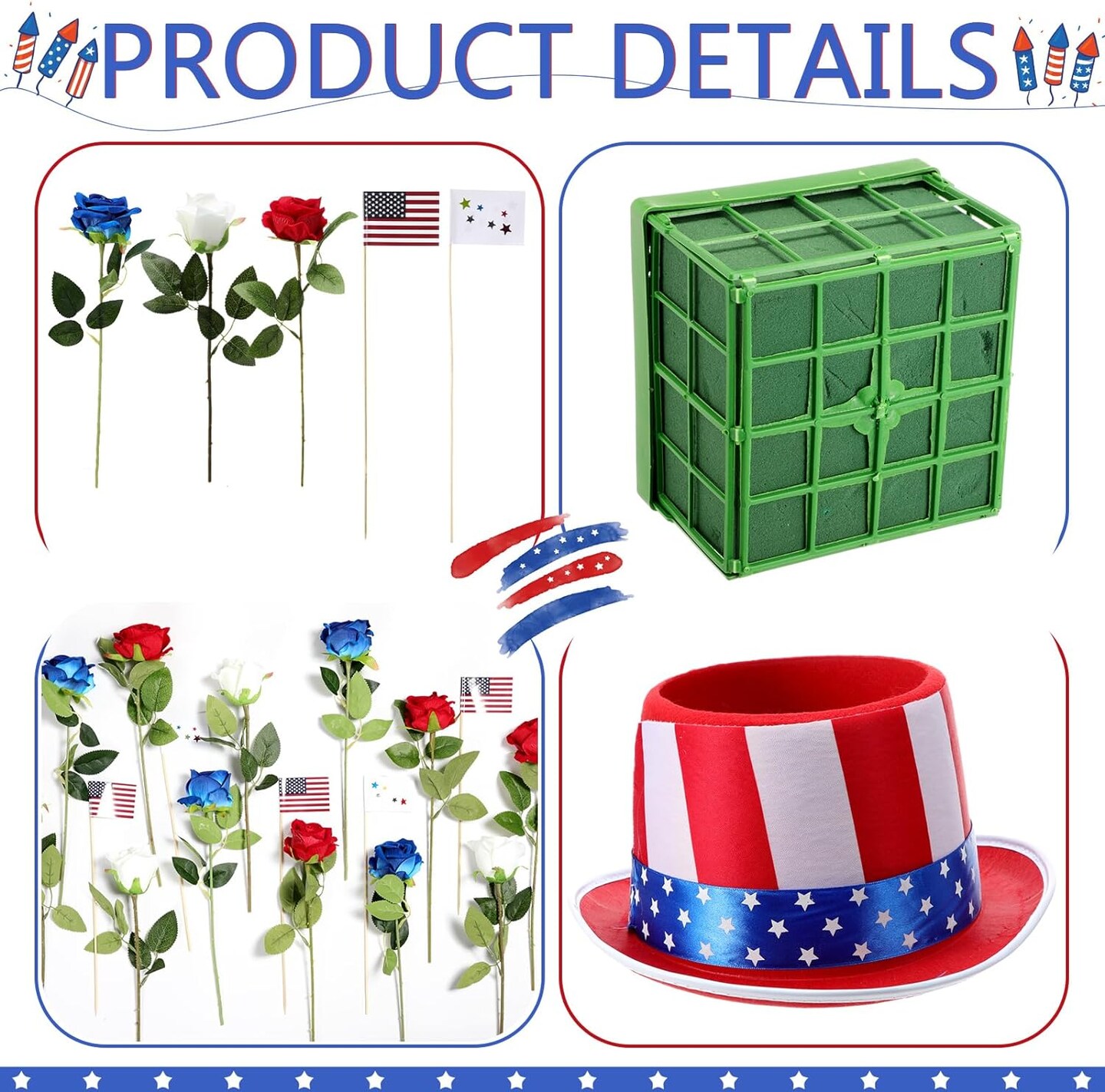 Patriotic Flower Pot Hat Set