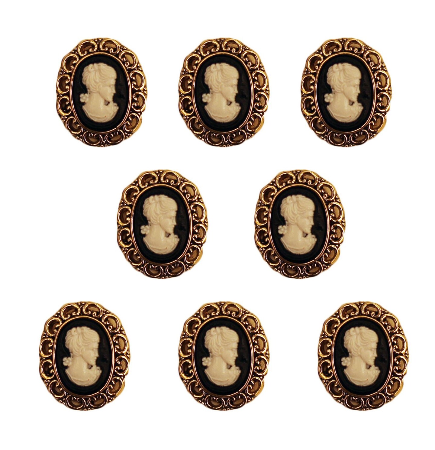 Buttons Galore and More Craft & Sewing Buttons - Small Cameo - 24 Buttons