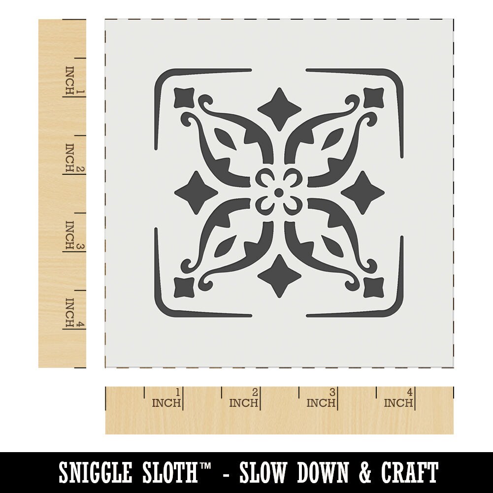Mediterranean Mosaic Tile Wall Cookie DIY Craft Reusable Stencil