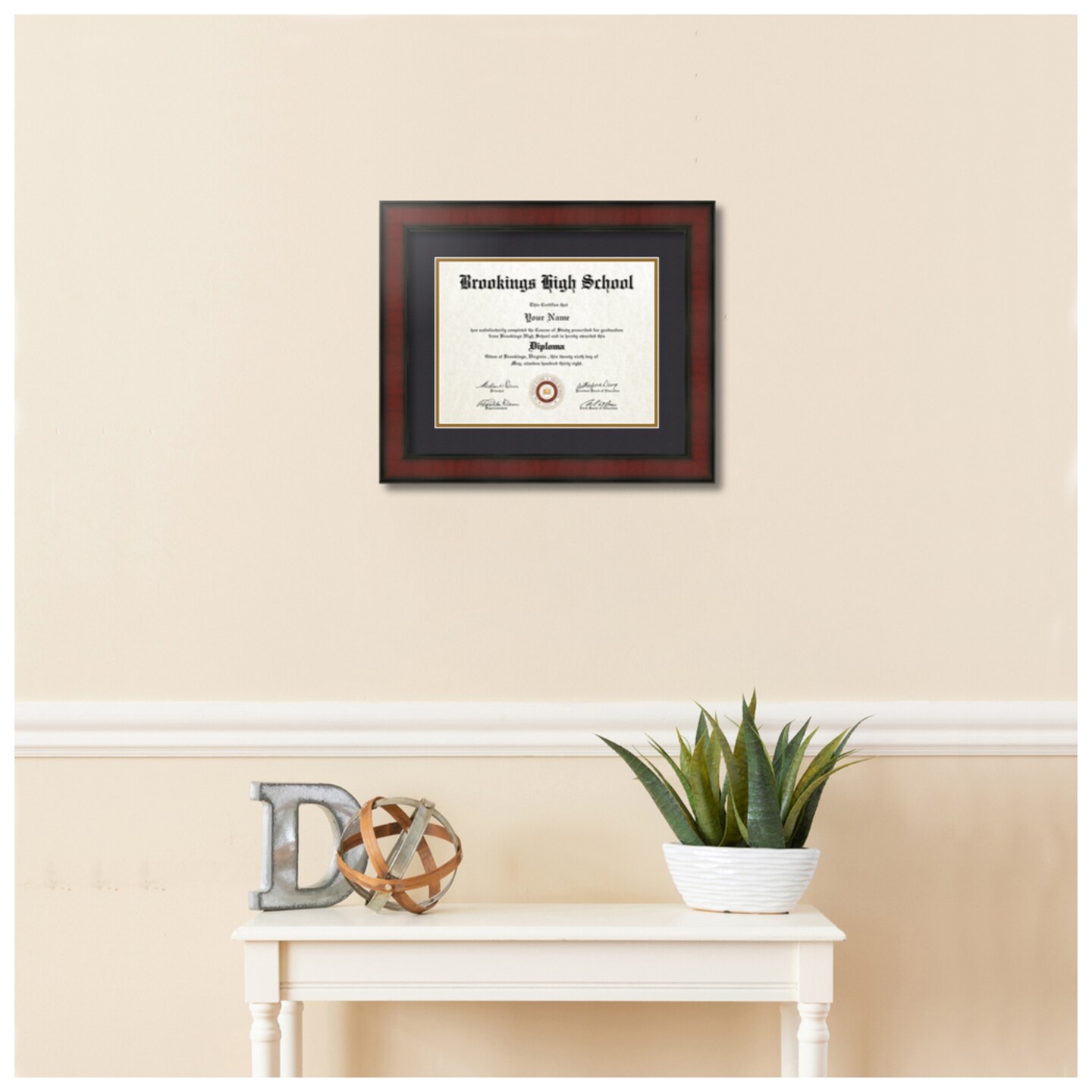 ArtToFrames 9x12 inch Diploma Frame - Framed with Black and Gold Mats, Comes with Regular Glass and Sawtooth Hanger for Wall Hanging (D-9x12)
