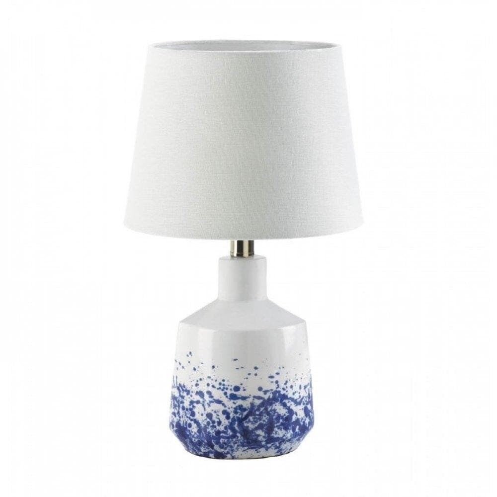 Gallery Of Light Set of 2 White And Blue Splatter Table Lamps