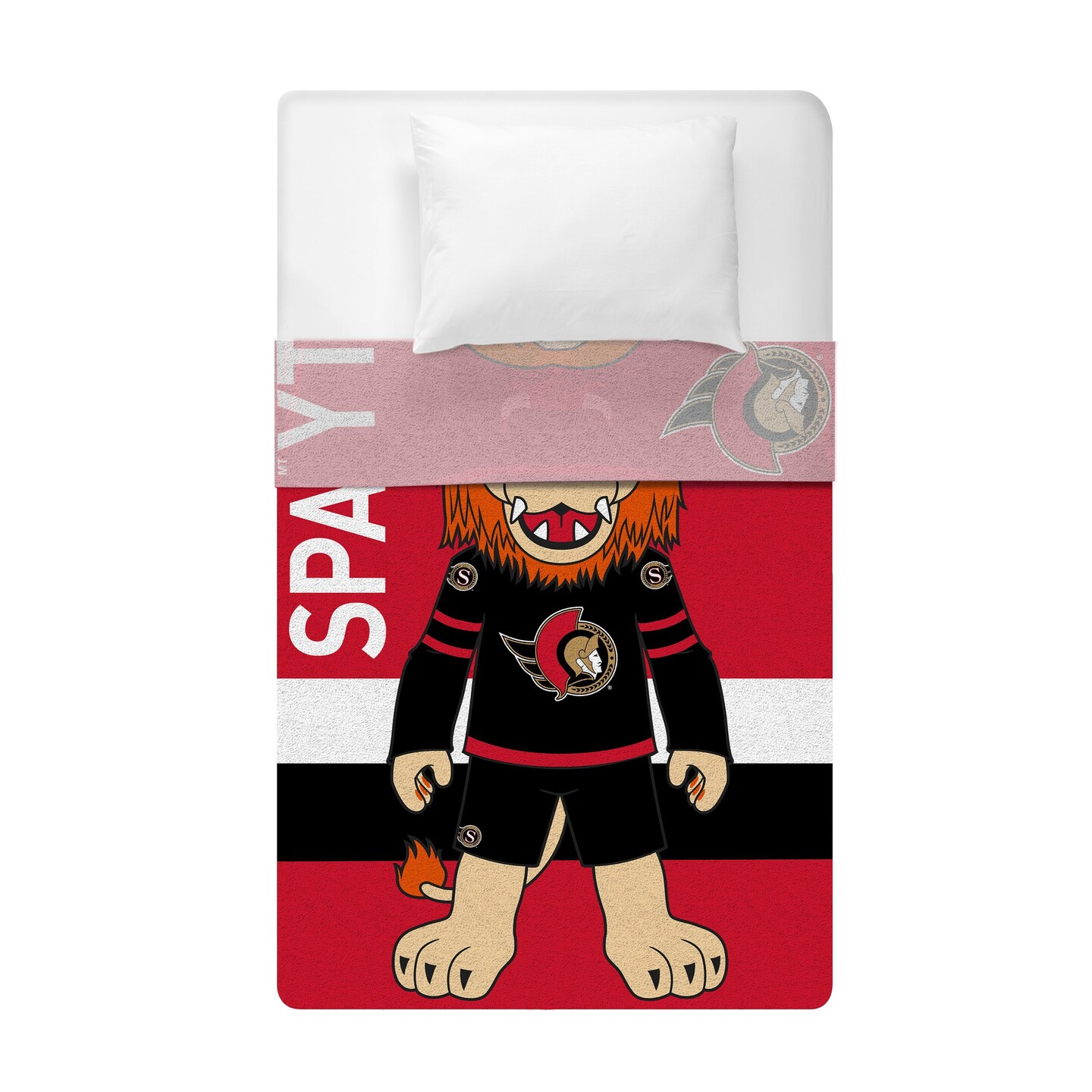 Sleep Squad Ottawa Senators Sparty Mascot 60&#x201D; x 80&#x201D; Raschel Plush Hockey Blanket