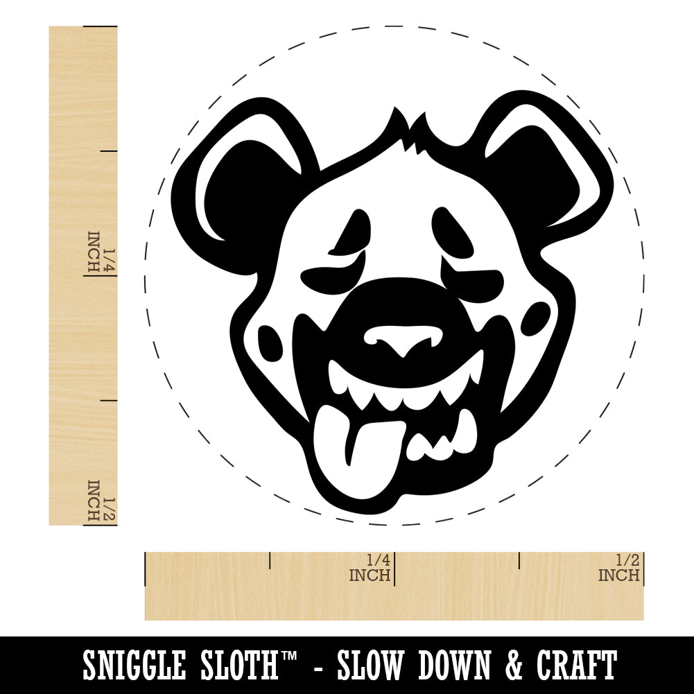 Smiling Spotted Hyena Head Self-Inking Rubber Stamp for Stamping Crafting Planners