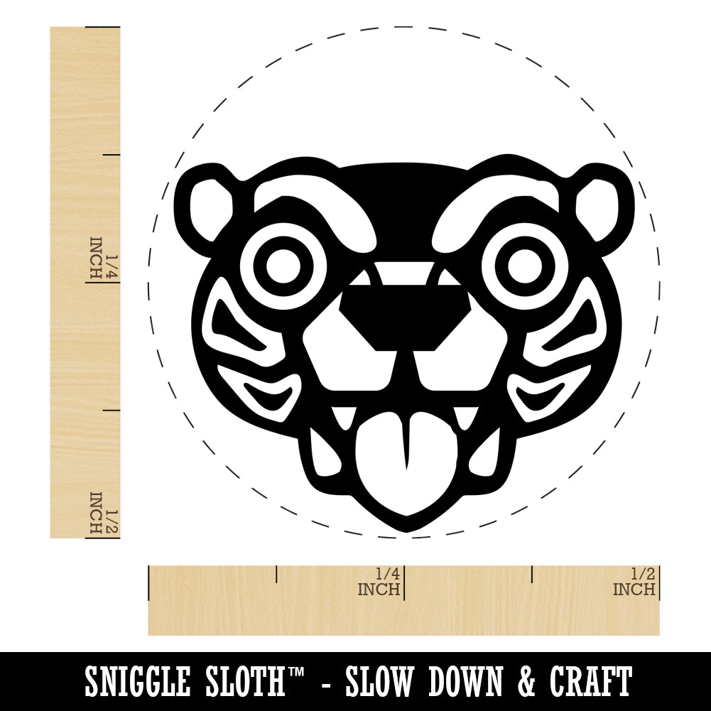 Wild Tribal Bear Face Self-Inking Rubber Stamp for Stamping Crafting Planners