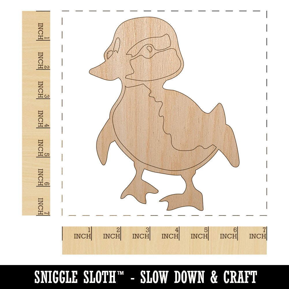Cute Baby Duck Duckling Unfinished Wood Shape Piece Cutout for DIY Craft Projects