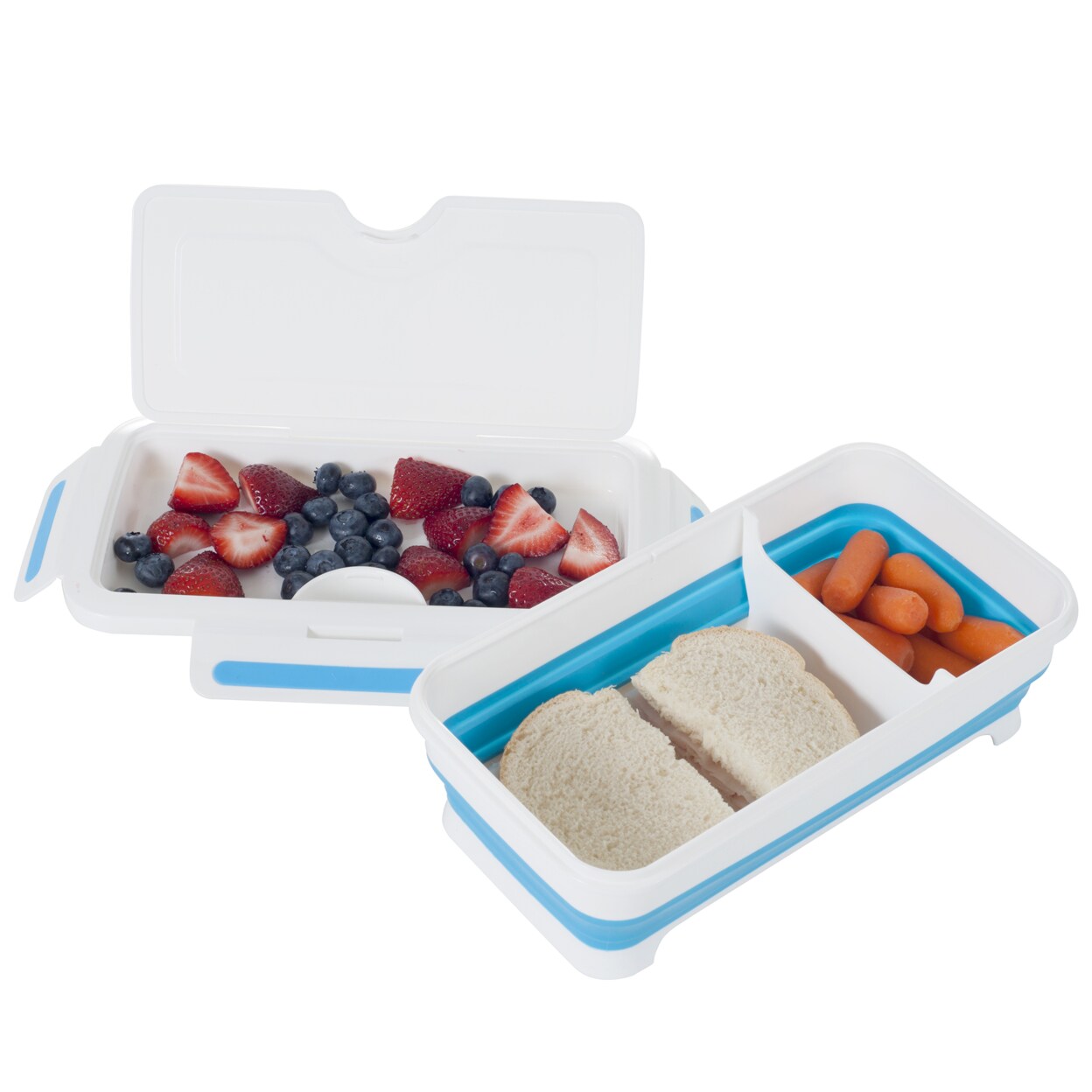Classic Cuisine Expandable Lunch Box With Dividers Bpa-Free Silicone Plastic 5.5X10.5