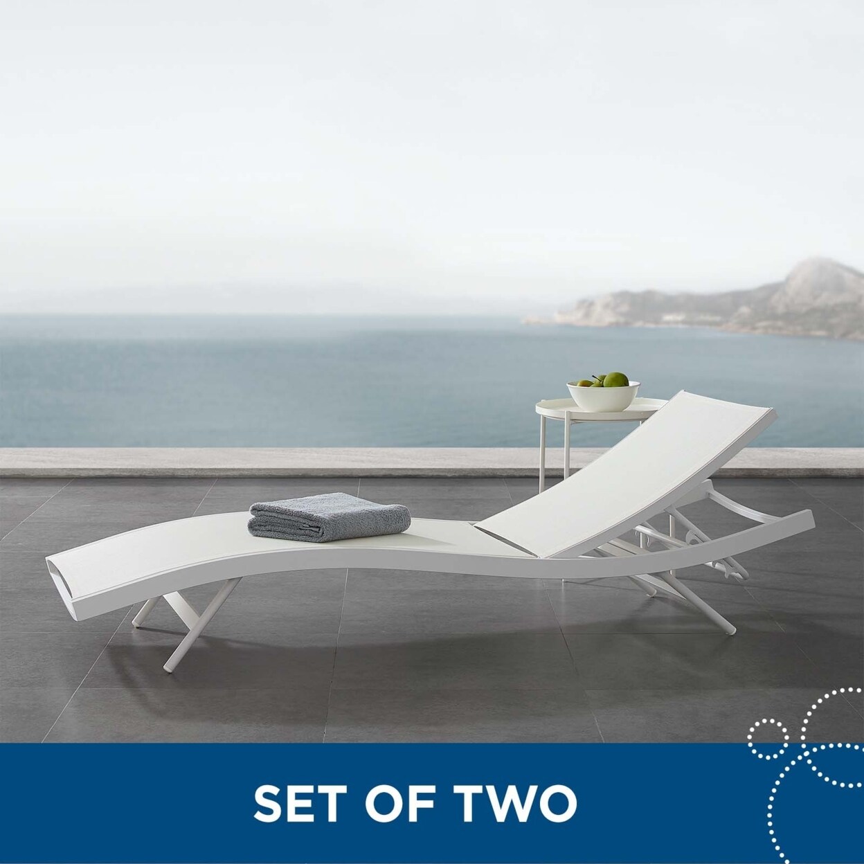 Modway Glimpse Outdoor Patio Mesh Chaise Lounge Set of 2-EEI-4038