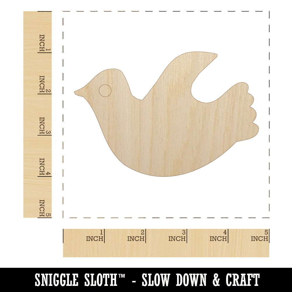 Darling Dove Sketch Unfinished Wood Shape Piece Cutout for DIY Craft Projects