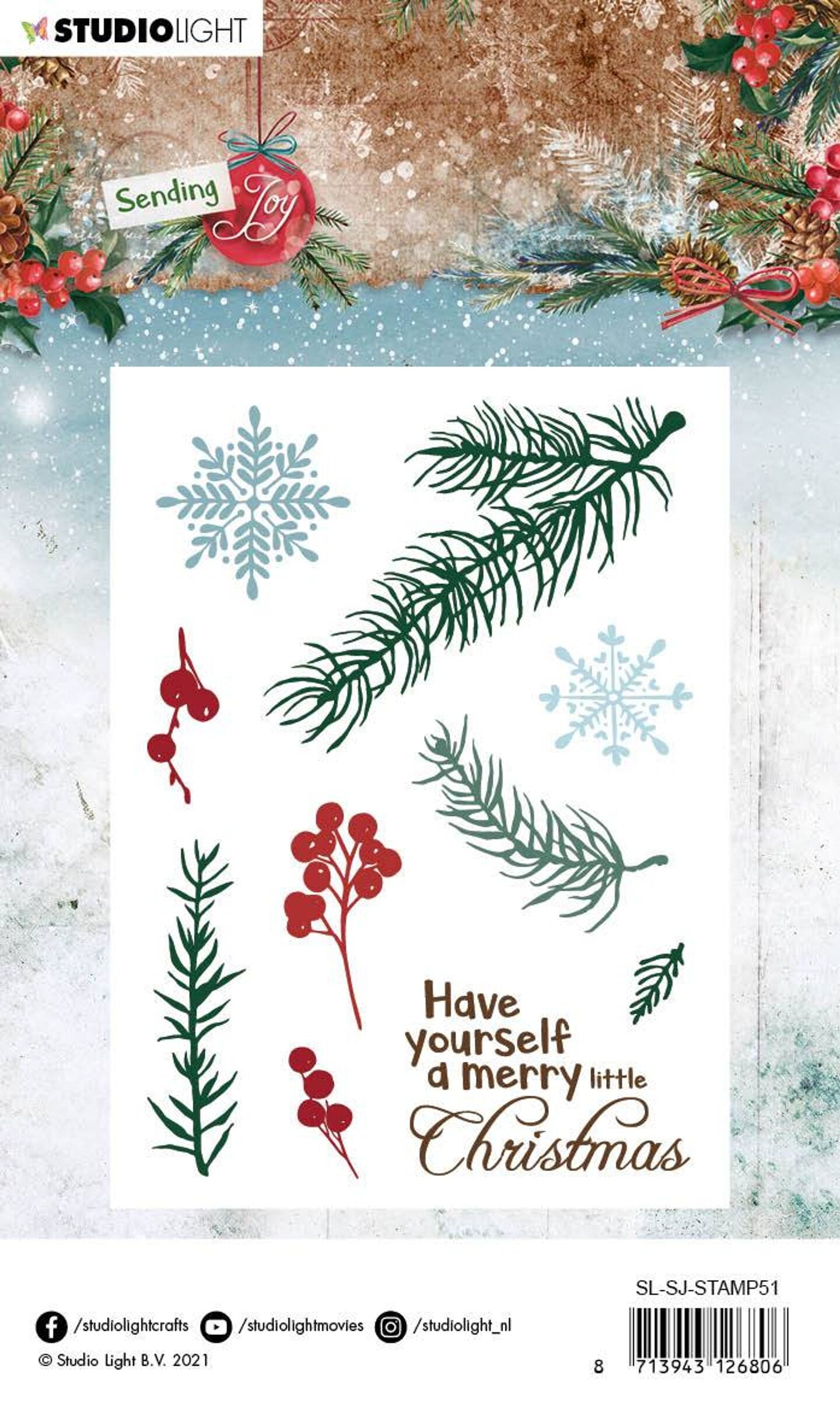 Studio Light SL Clear Stamp Branches/Berries Sending Joy 105x148mm nr ...