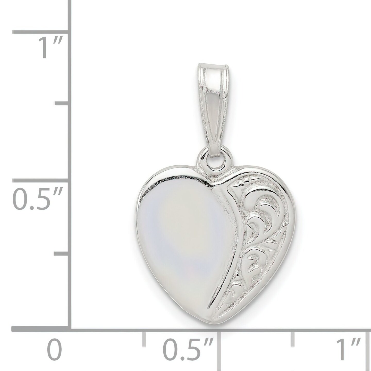 Sterling Silver Heart Charm &#x26; 18&#x22; Chain Jewerly 24.6mm x 15mm