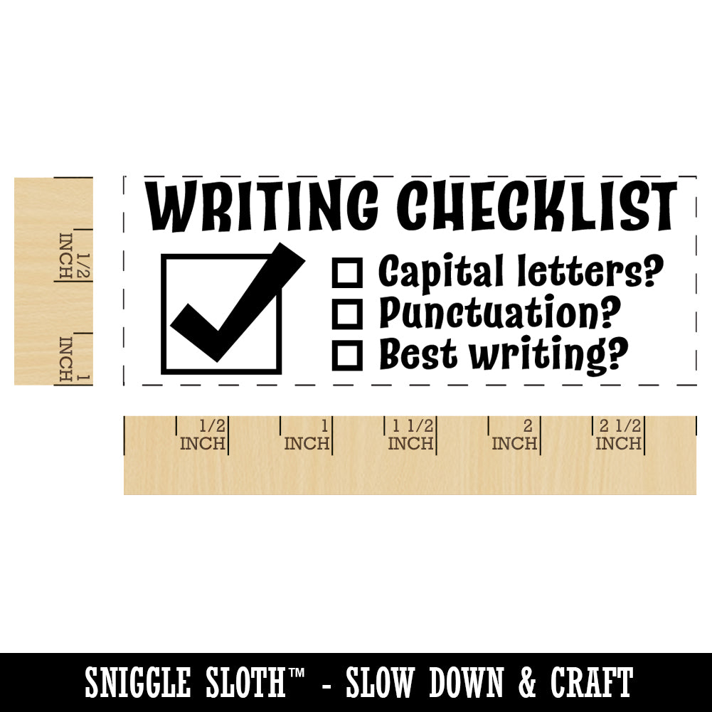 Writing Checklist Teacher Student School Self-Inking Rubber Stamp Ink Stamper