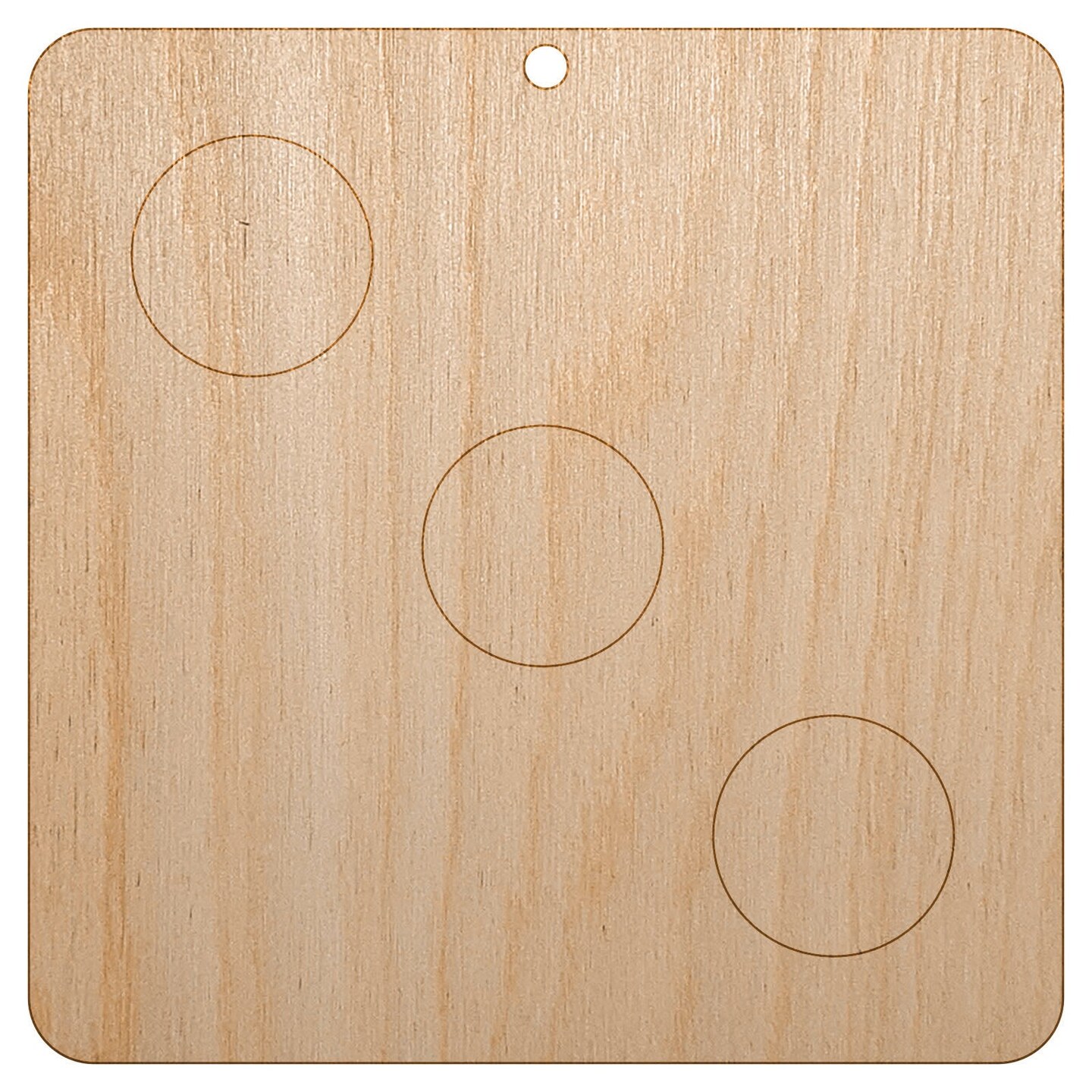 Three 3 Dice Die Unfinished Craft Wood Holiday Christmas Tree DIY Pre-Drilled Ornament