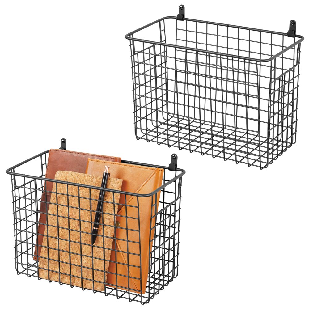 mDesign Metal Wall Mount Hanging Basket Bin for Home Storage Michaels