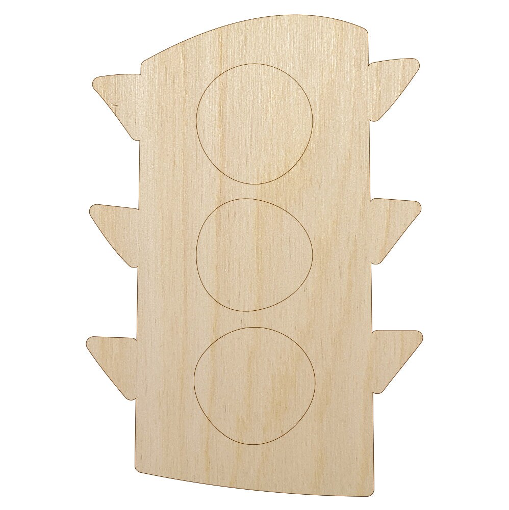 Traffic Light Doodle Unfinished Wood Shape Piece Cutout for DIY Craft Projects