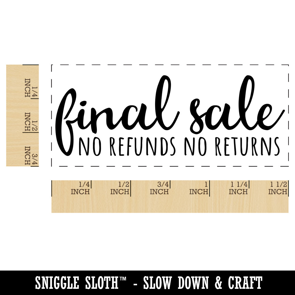 Final Sale No Refunds No Returns Self-Inking Rubber Stamp Ink Stamper for Business Office