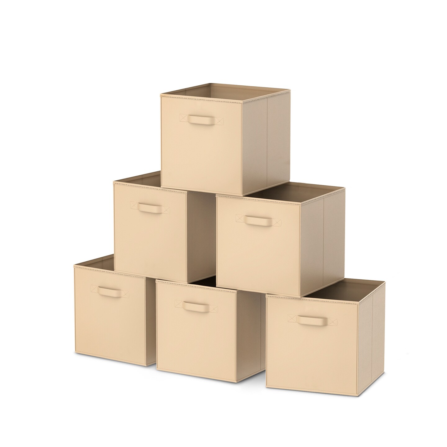Set Of 6 Fabric Collapsible Folding Cubes For Shelves