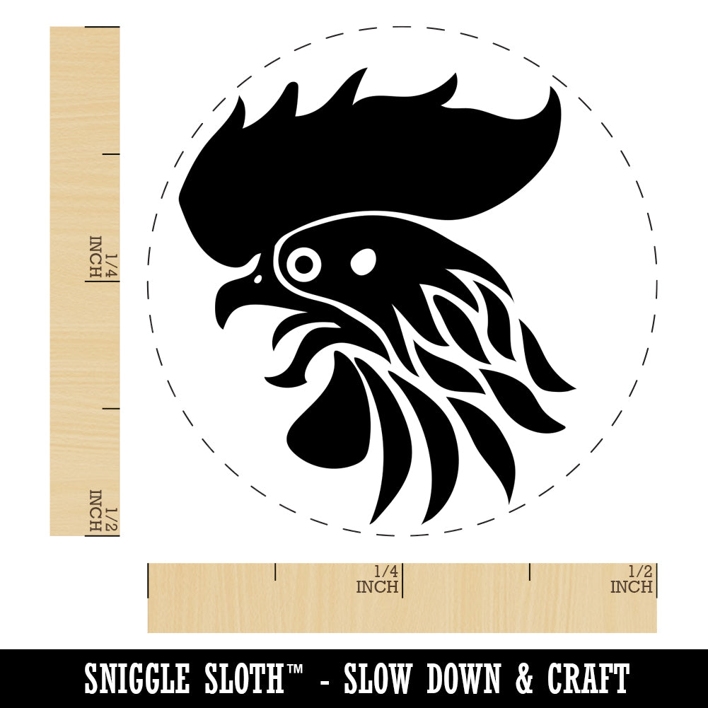 Wild Rooster Head Self-Inking Rubber Stamp for Stamping Crafting Planners