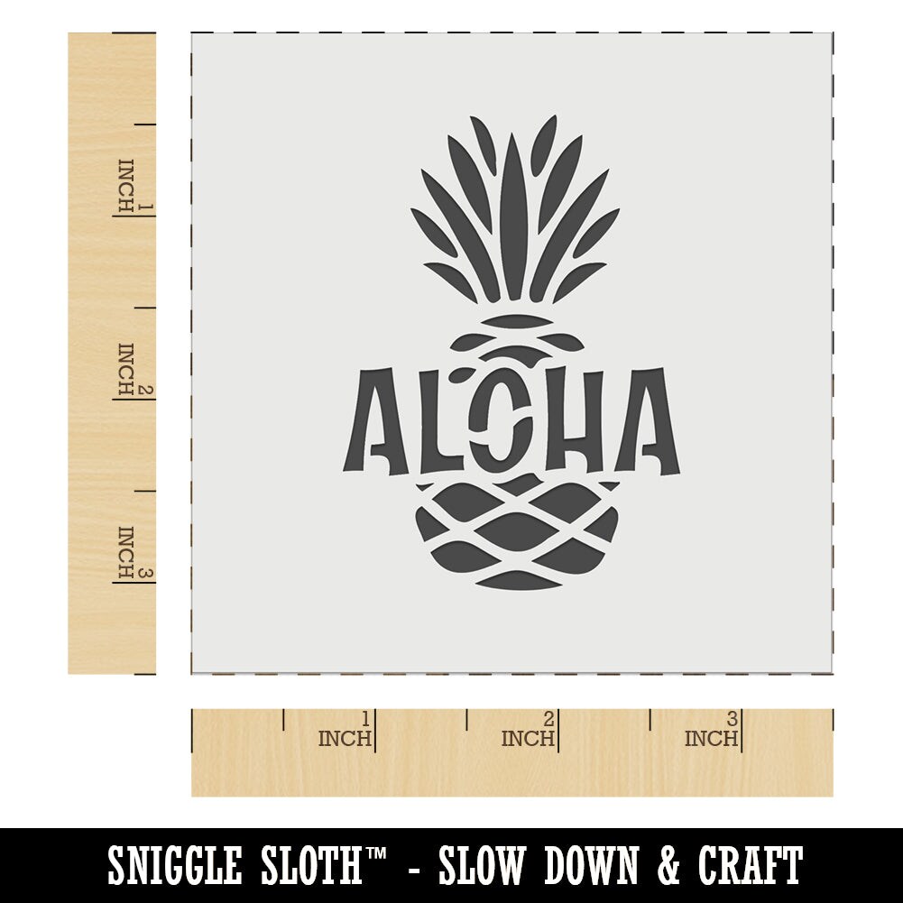 Aloha Pineapple Tropical Fruit Hawaii Wall Cookie DIY Craft Reusable Stencil