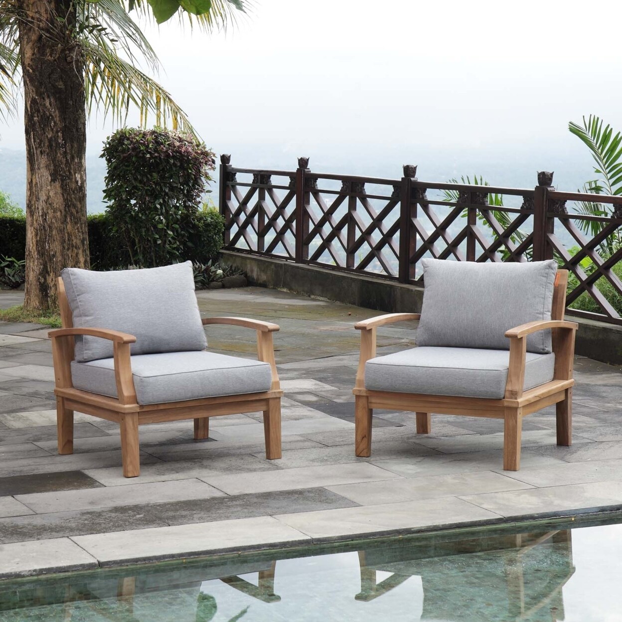 Marina outdoor patio teak modway sale