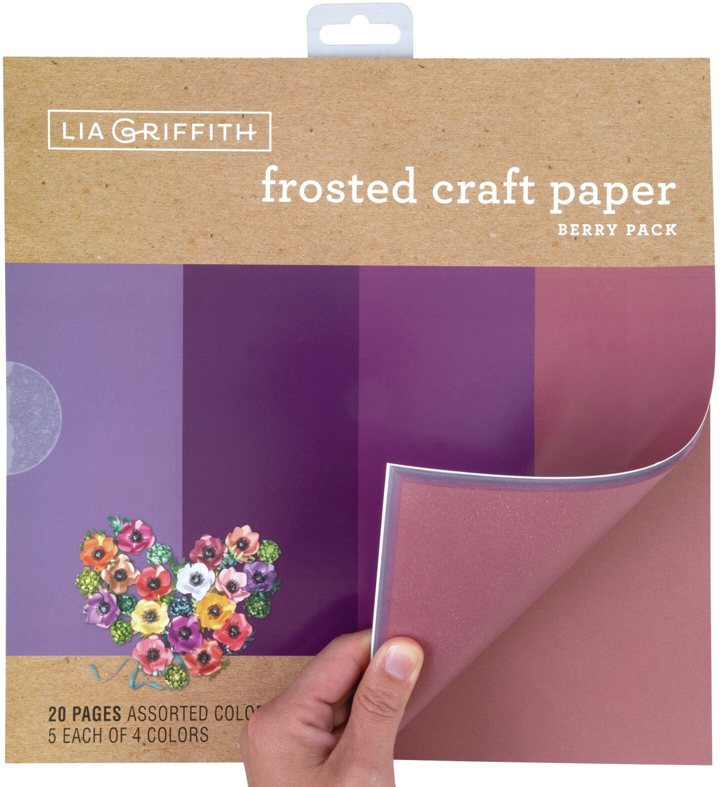 Lia Griffith Frosted Craft Tissue Paper 12"X12" 20/Pkg-Berry-Purples