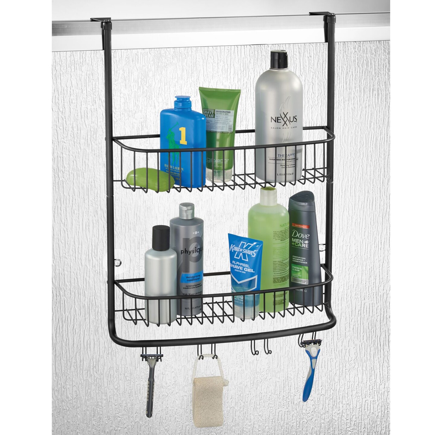  mDesign Extra Wide Hanging Shower Caddy Storage