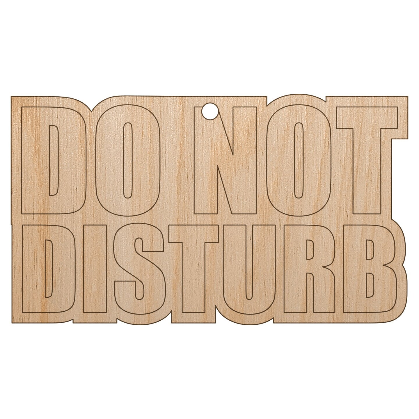 Do Not Disturb Unfinished Craft Wood Holiday Christmas Tree DIY Pre-Drilled Ornament