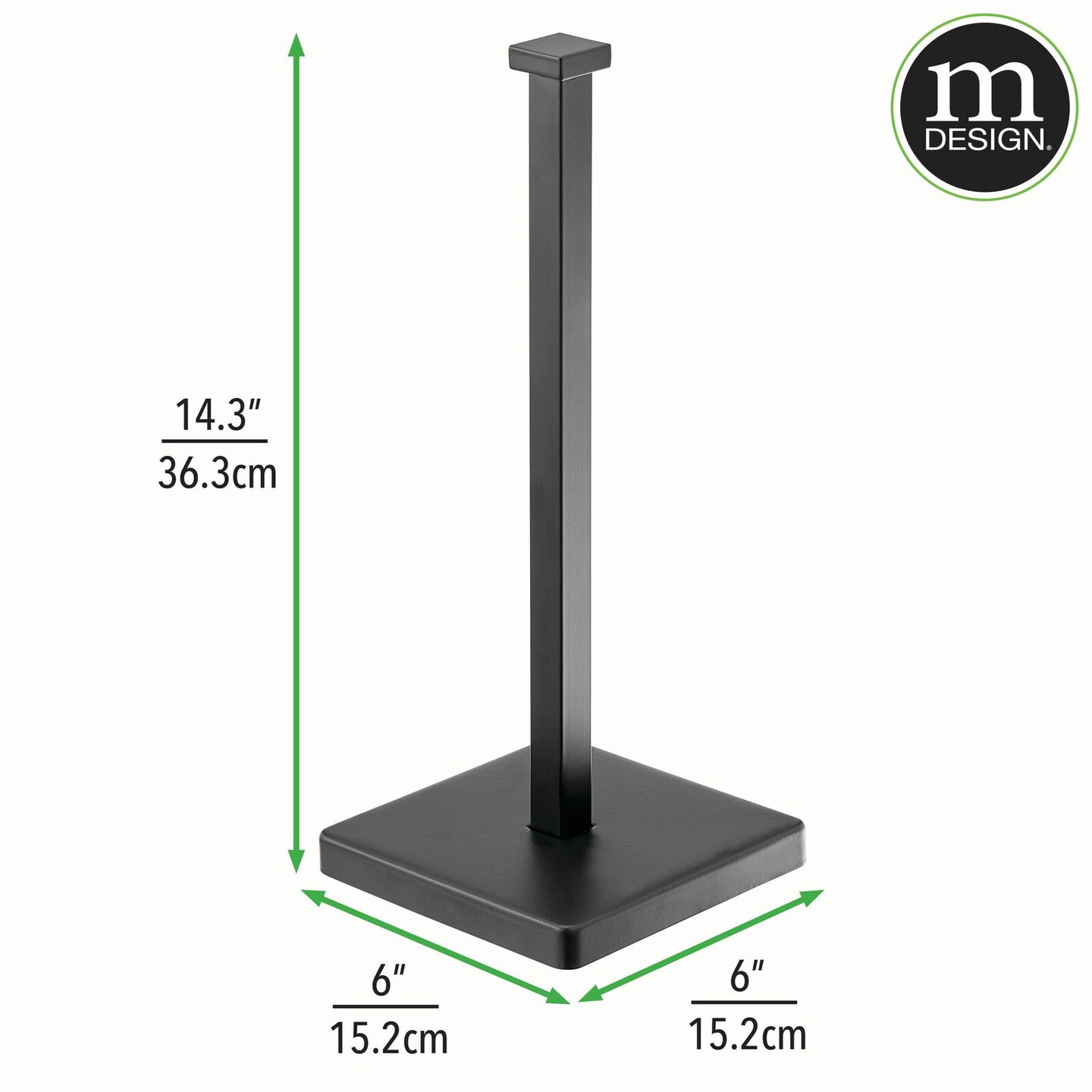 mDesign Modern Metal Free-Standing Toilet Paper Stand, Holds 3 Rolls