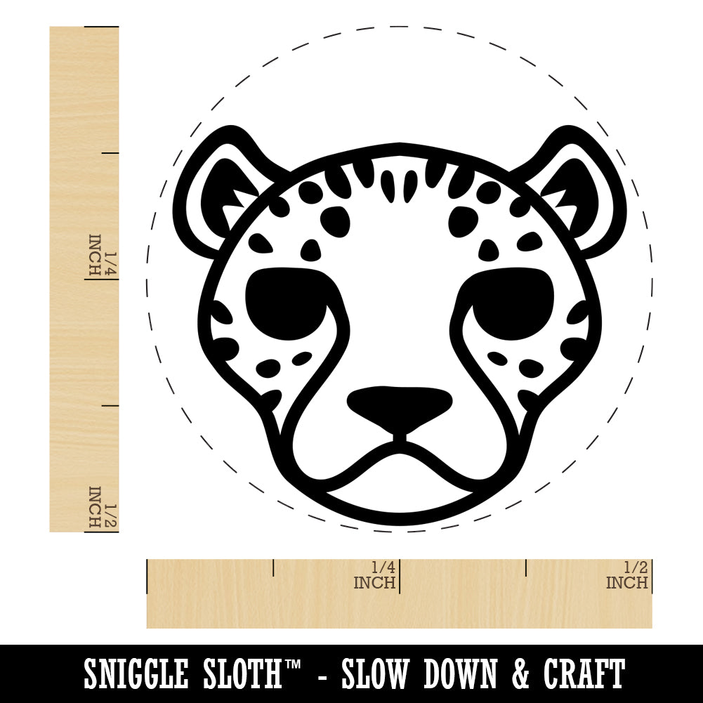 Spotted Cheetah head Self-Inking Rubber Stamp for Stamping Crafting Planners