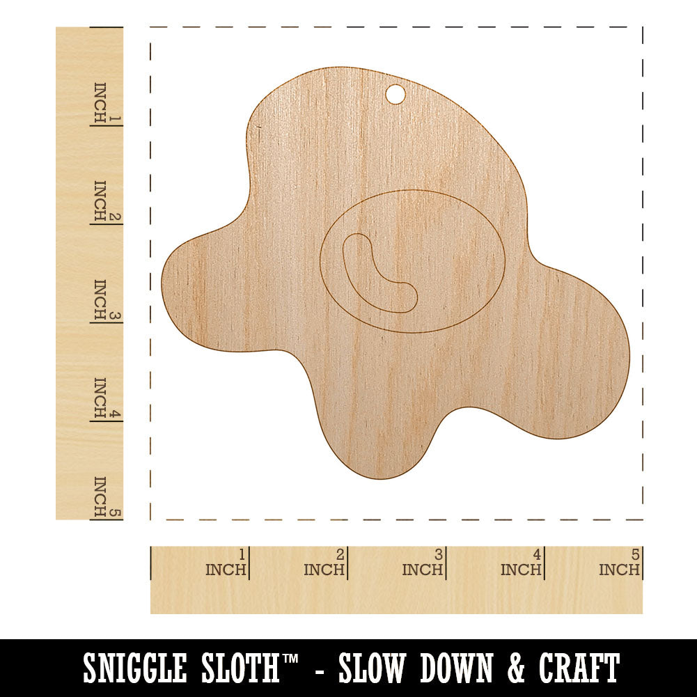 Egg Cooked Sunny Side Up Unfinished Craft Wood Holiday Christmas Tree DIY Pre-Drilled Ornament