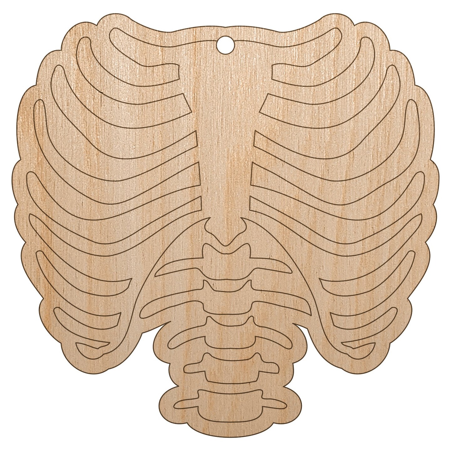 Skeleton Rib Cage Unfinished Craft Wood Holiday Christmas Tree DIY Pre-Drilled Ornament