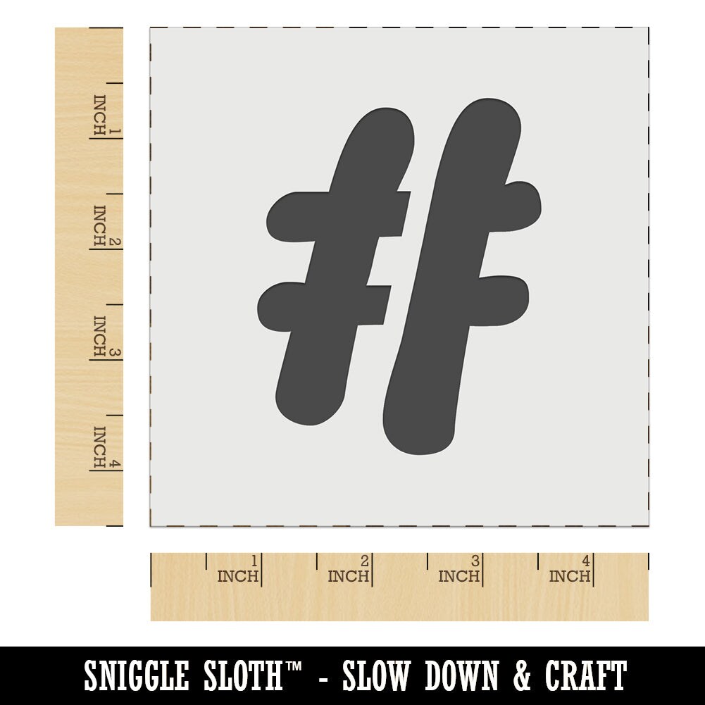 Hashtag Number Sign Wall Cookie DIY Craft Reusable Stencil