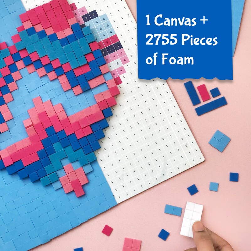 Stick n Stack Mosaic Arts and Crafts for Adults with 3D Foam Stickers - Heart Design - Great Stress Buster Craft Kits for Adults…