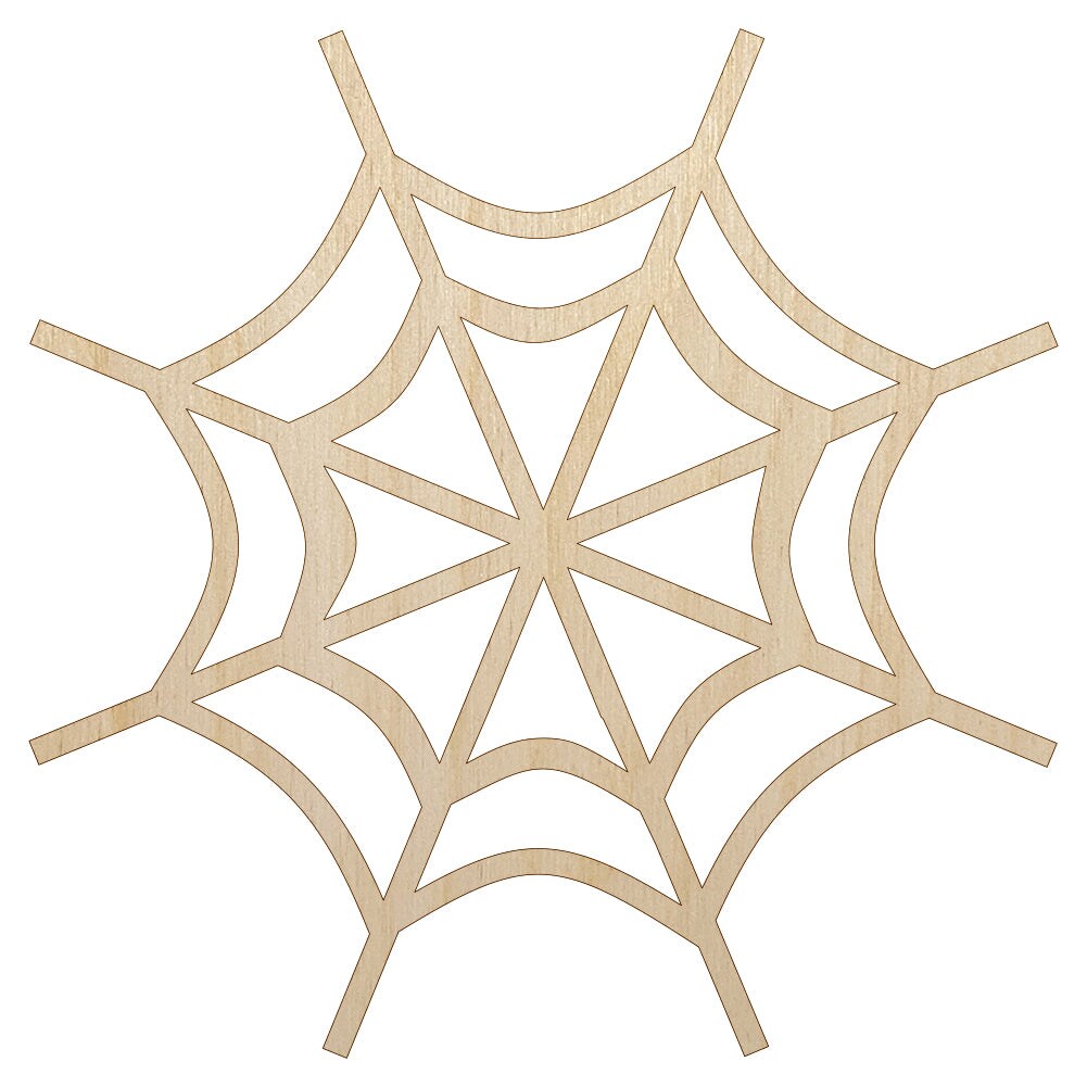Spider Web Unfinished Wood Shape Piece Cutout for DIY Craft Projects