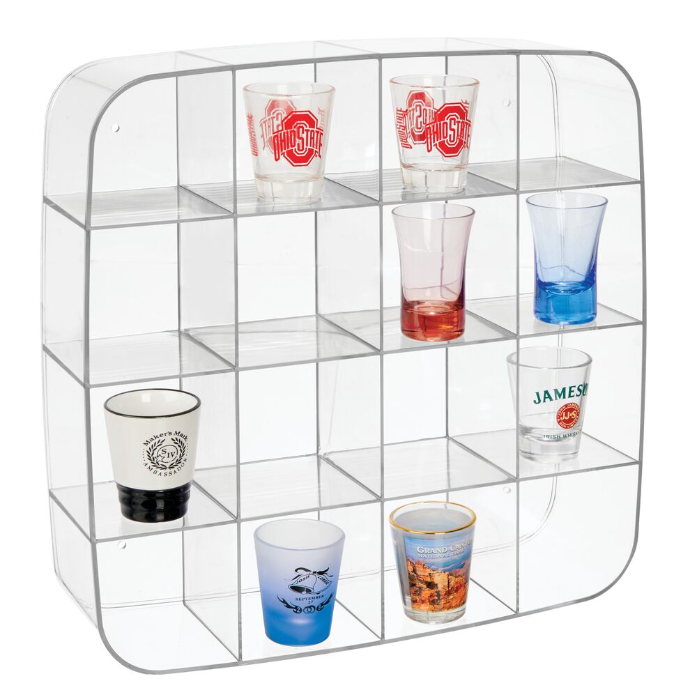 mDesign Plastic Wall Mount Collectible Display Organizers