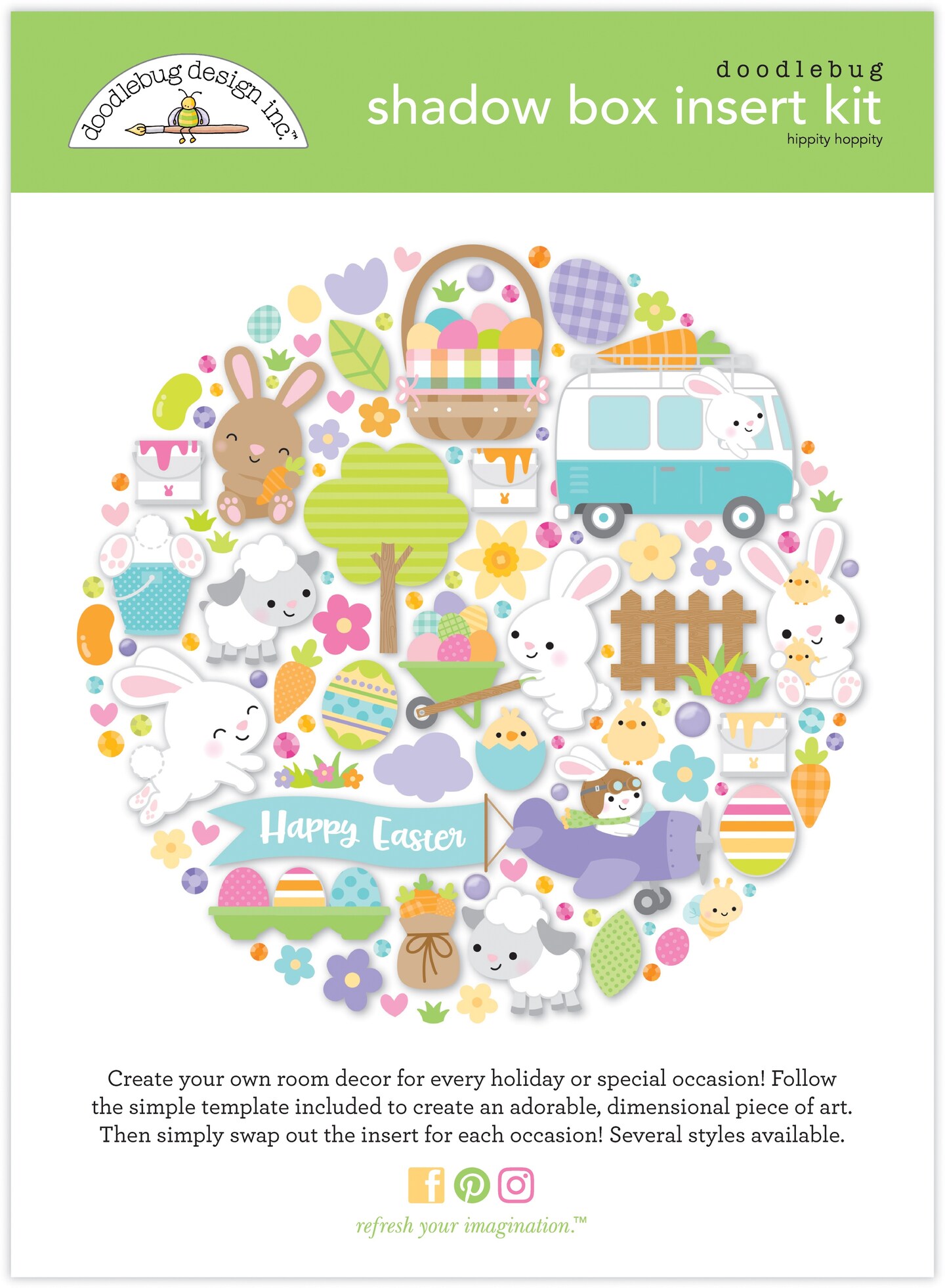 Doodlebug Design Shadow Box Insert KitHippity Hoppity Michaels