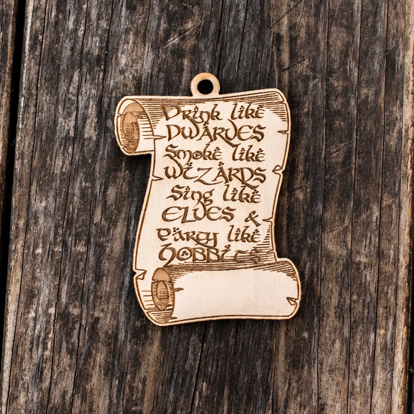 Ornament - Fantasy Rules - Raw Wood 3x3in