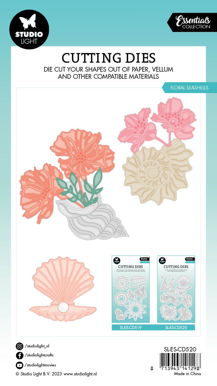 Studio Light SL Cutting Dies Flower Seashells Essentials 97.7x139.8x1mm 9 PC nr.520