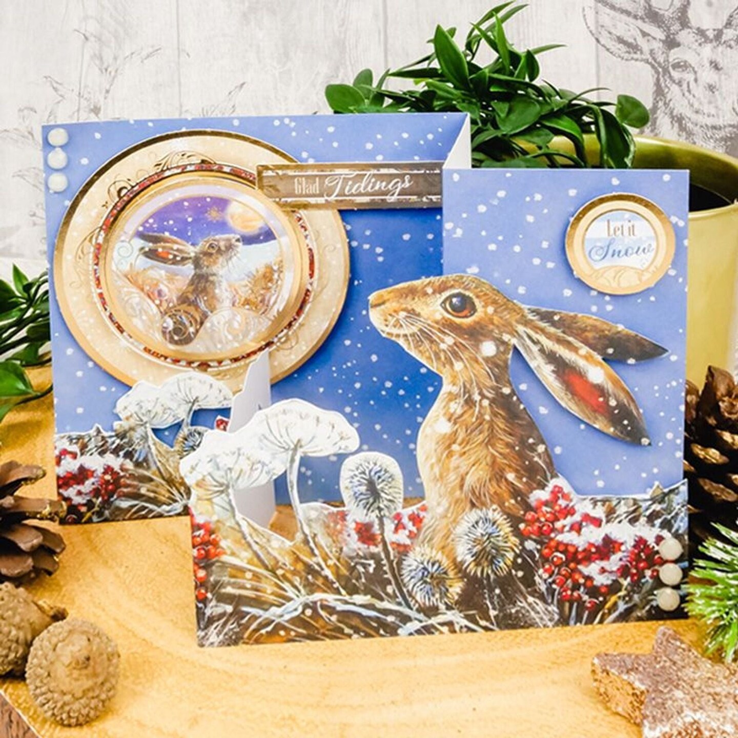 Hunkydory Crafts Meadow Hares At Wintertime Luxury Topper Collection
