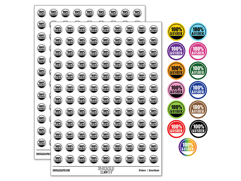 Kosher Food Label 200+ 0.50&#x22; Round Stickers